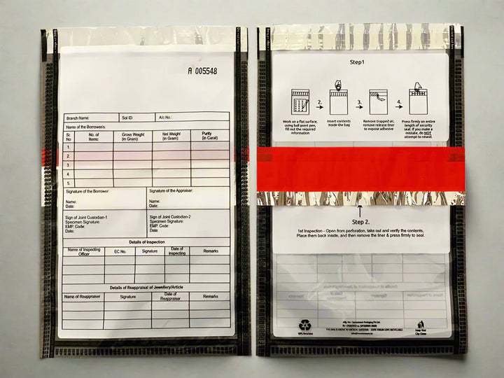 Gold Loan Envelopes  Used By Banks & Financial Instiututes